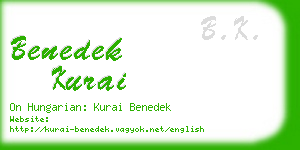 benedek kurai business card